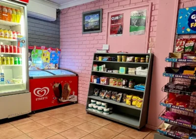 A mini convenience store inside Esperance Pink Lake Holiday Park